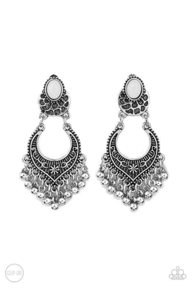 Paparazzi Earring ~ Summery Gardens - White