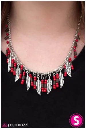 Paparazzi Necklace ~ Fly Girl - Red