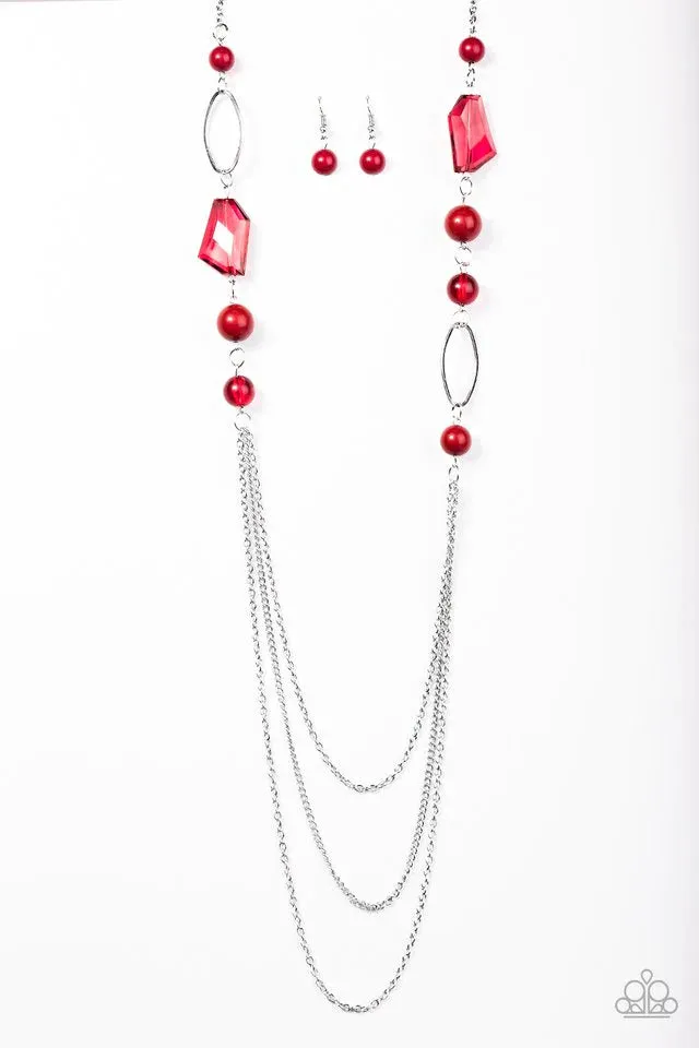 Paparazzi Necklace ~ Jewel Jackpot - Red