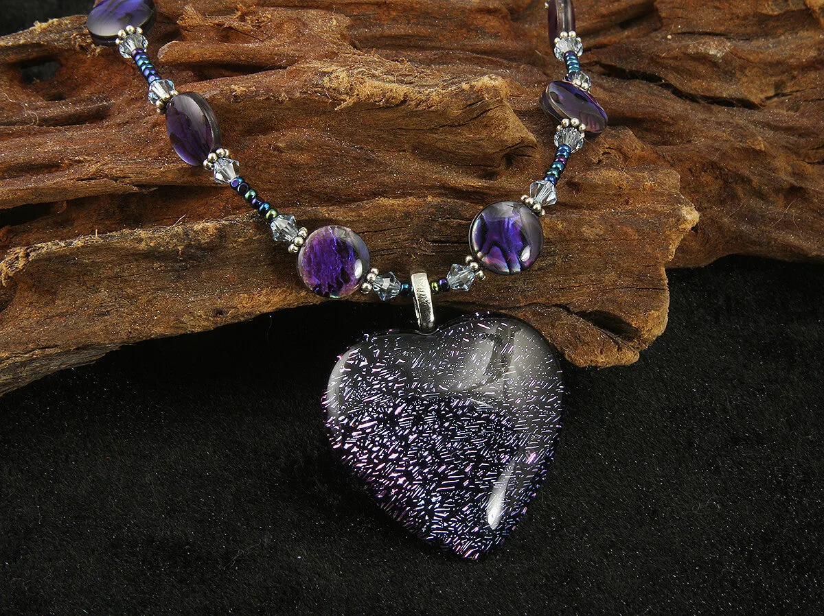 Purple Heart Extravagance Beaded Necklace