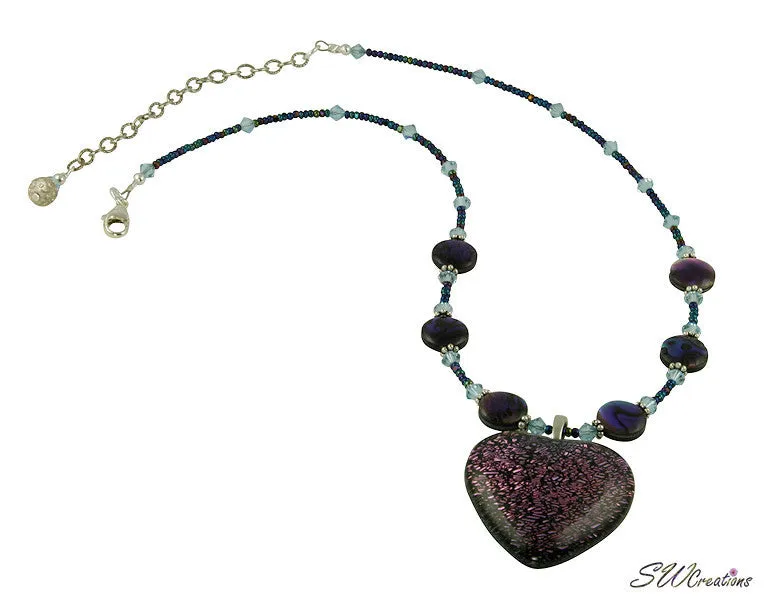 Purple Heart Extravagance Beaded Necklace