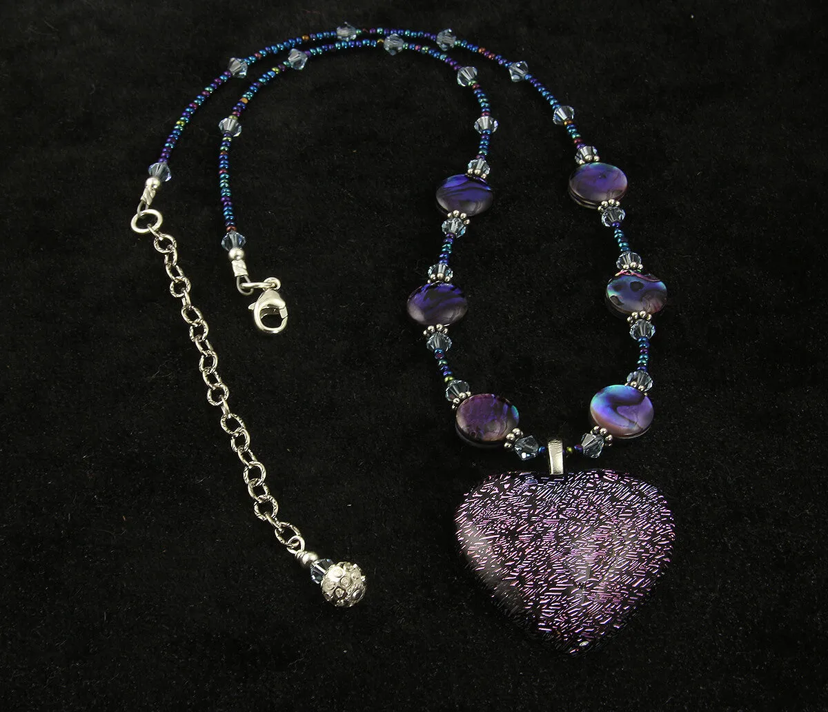 Purple Heart Extravagance Beaded Necklace