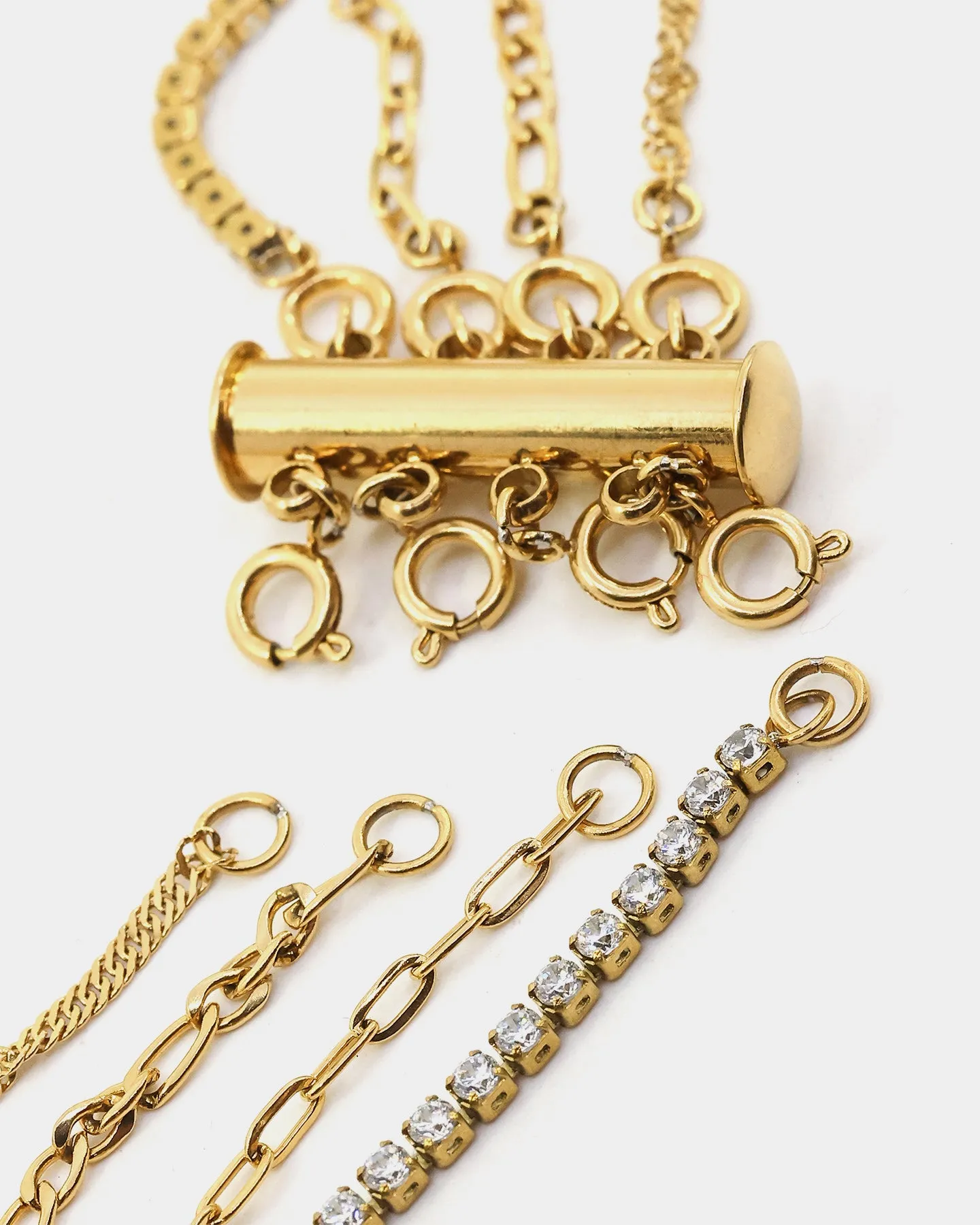 Raising Hell Women's 4 Chain Customisable Clasp Gold