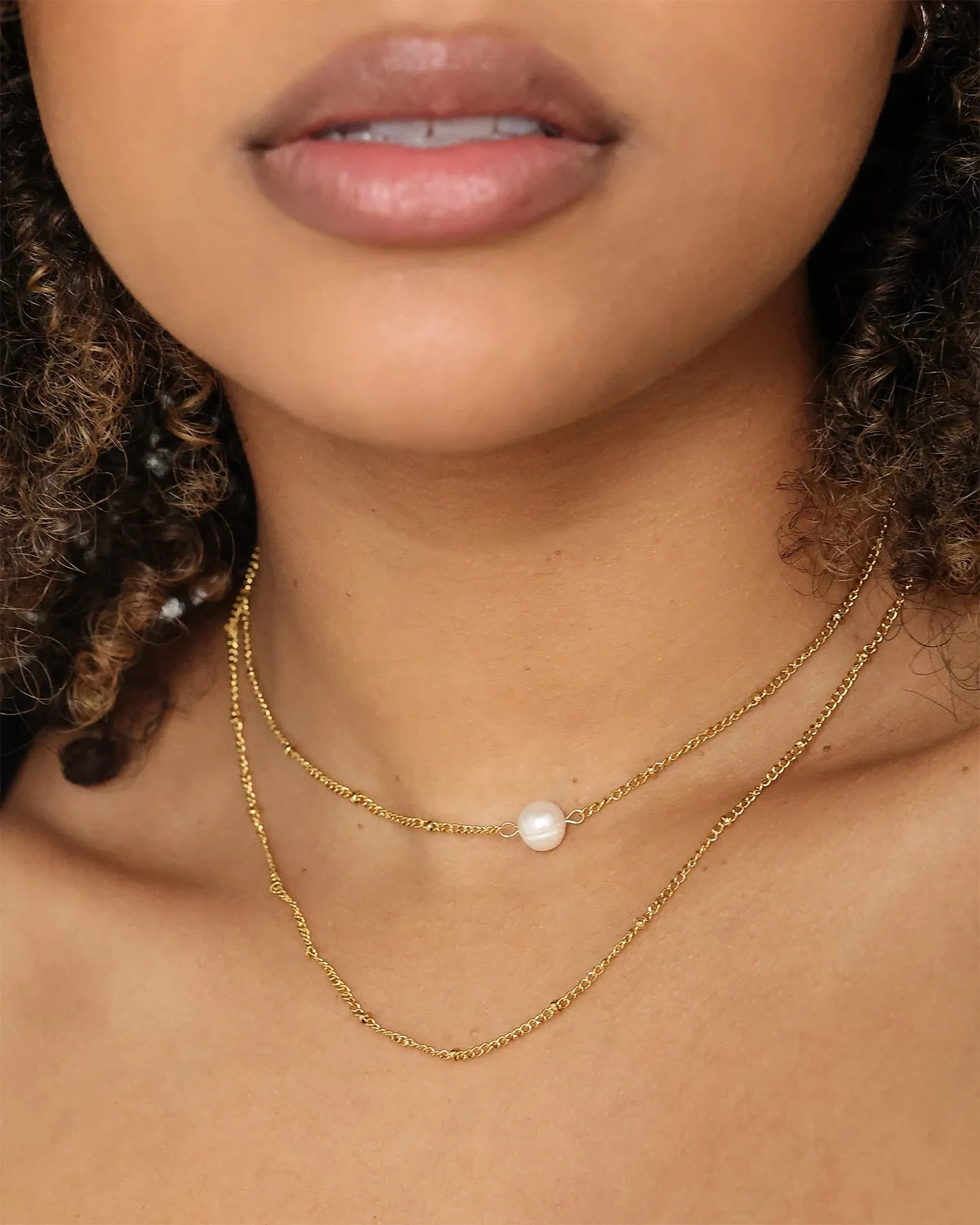 Raising Hell Women's Pearl Satellite Necklace Gold