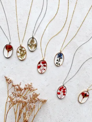 Resin Pressed Flower Necklaces - Colorful Mix Floral Set