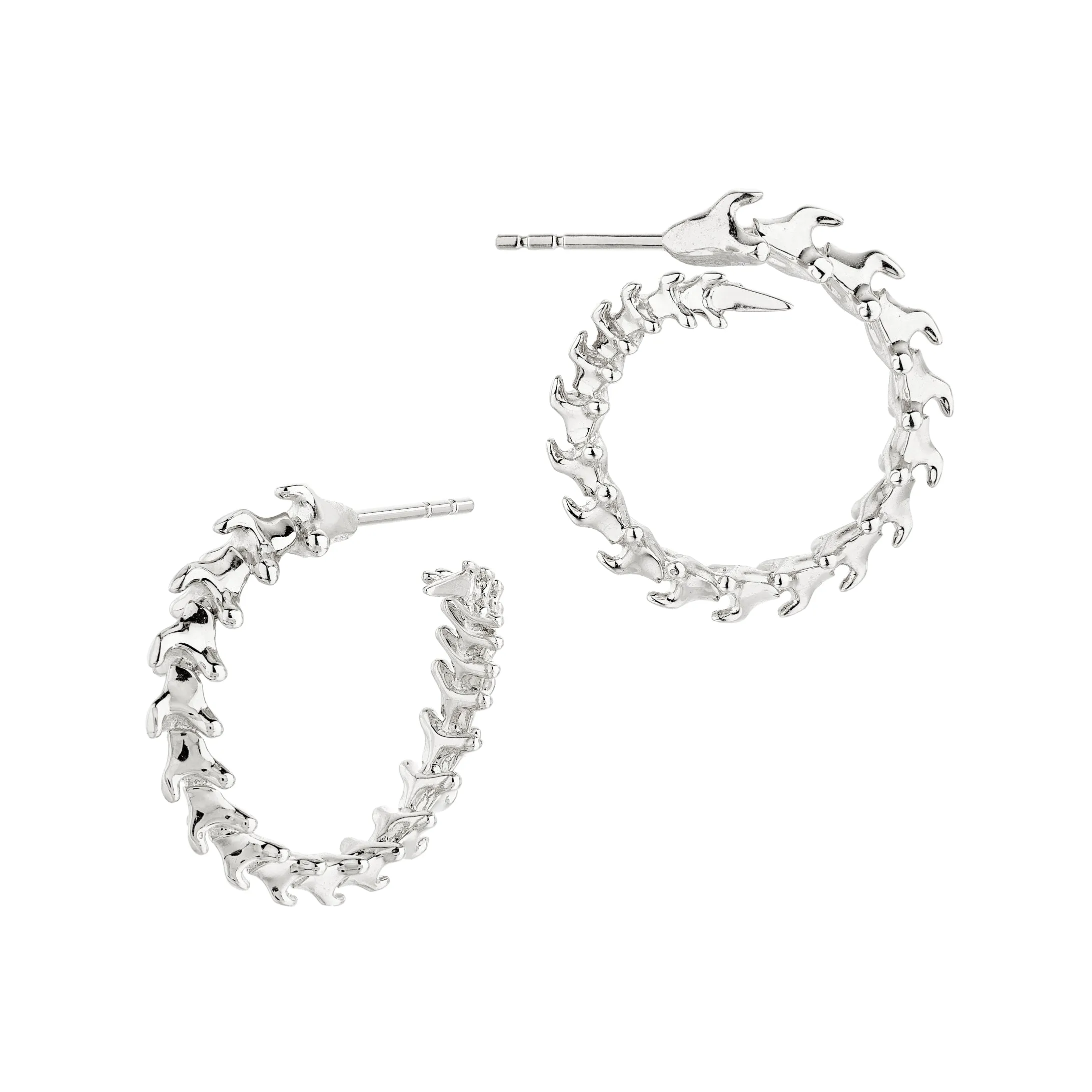 Serpent's Trace Mini Hoop Earrings - Silver