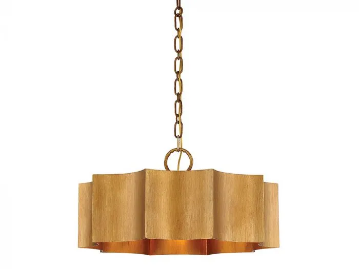 SHELBY 3 LIGHT PENDANT, GOLD PATINA