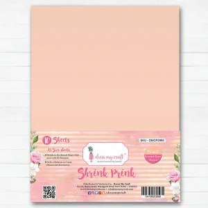 Shrink Prink - Peach Frosted Glass Sheet - Pack of 10 Sheets