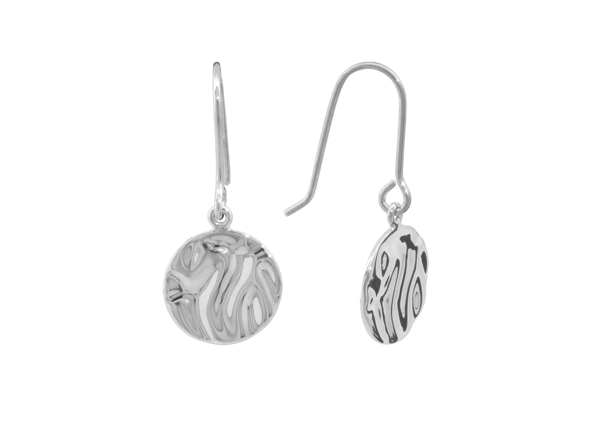 Silk Wave Earrings, Sterling Silver