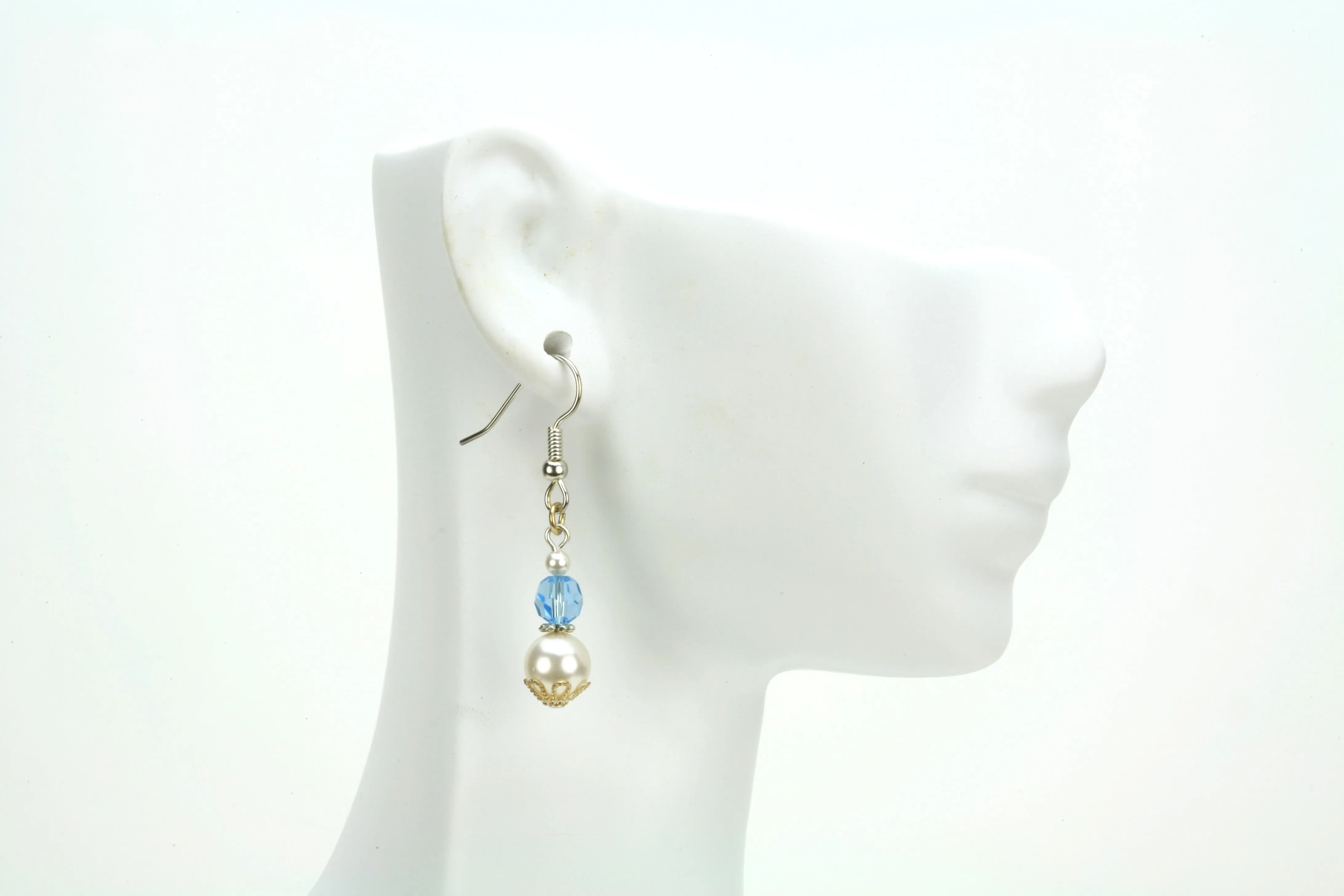 Silver March Birthstone Earrings