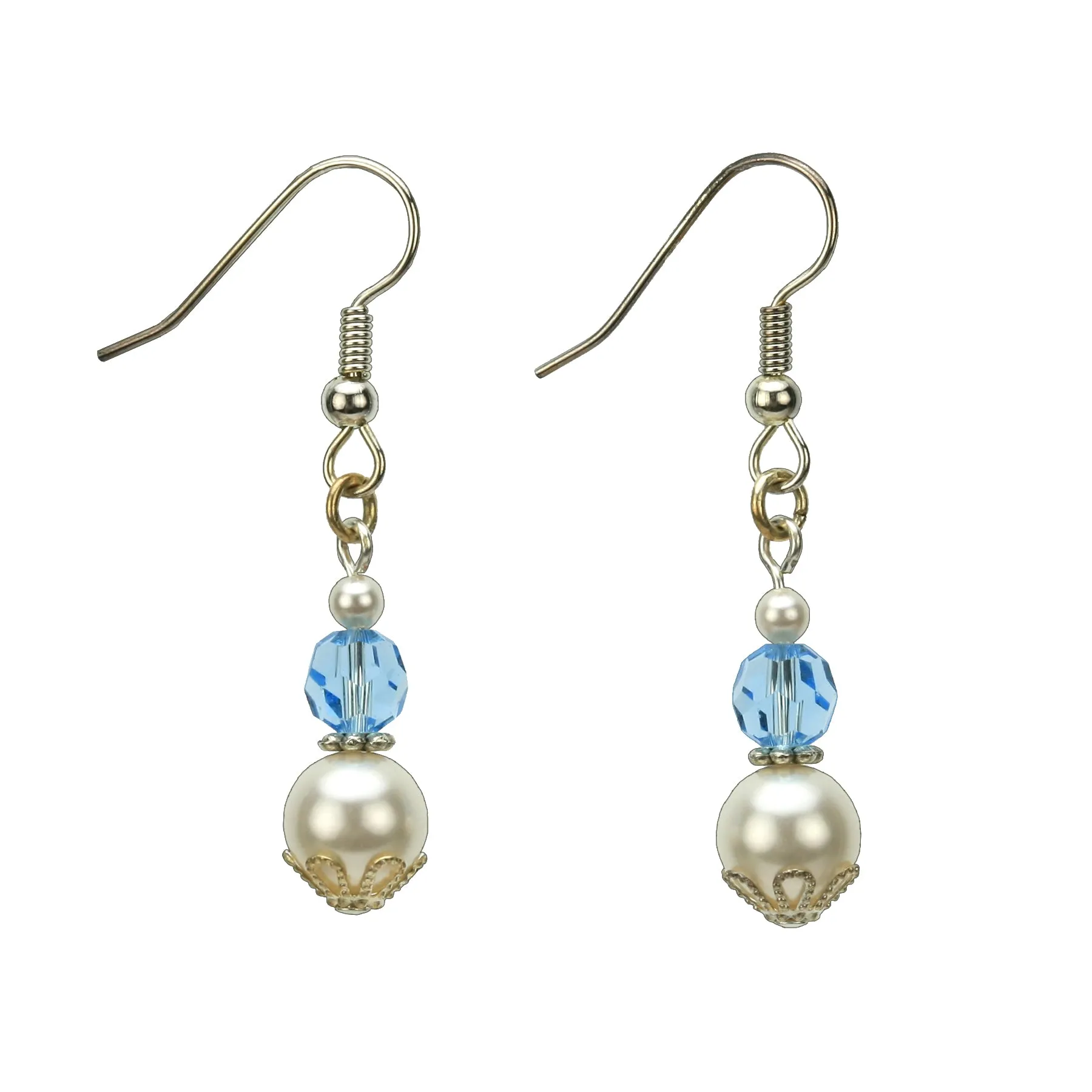 Silver March Birthstone Earrings