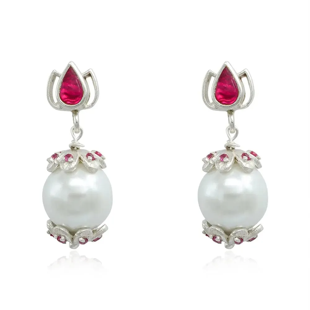 Silver Sitayan Single Pearl Earring