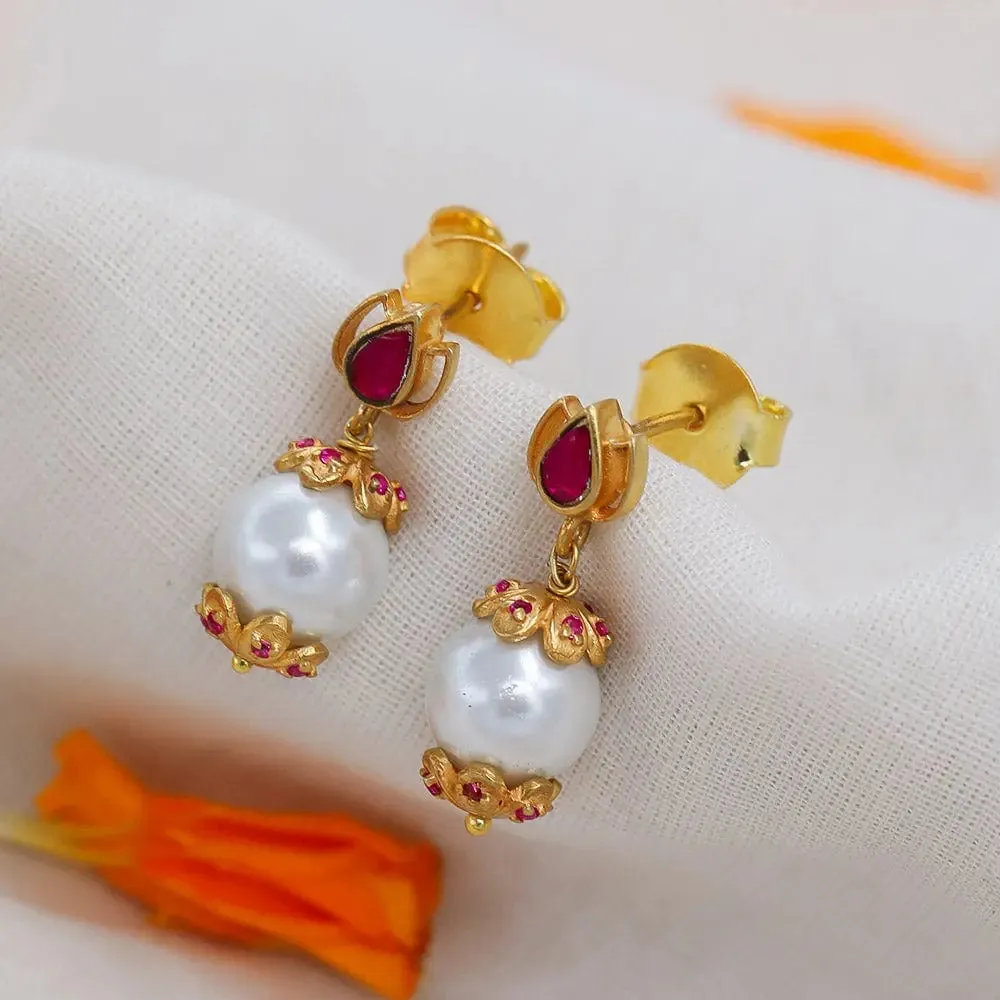 Silver Sitayan Single Pearl Earring