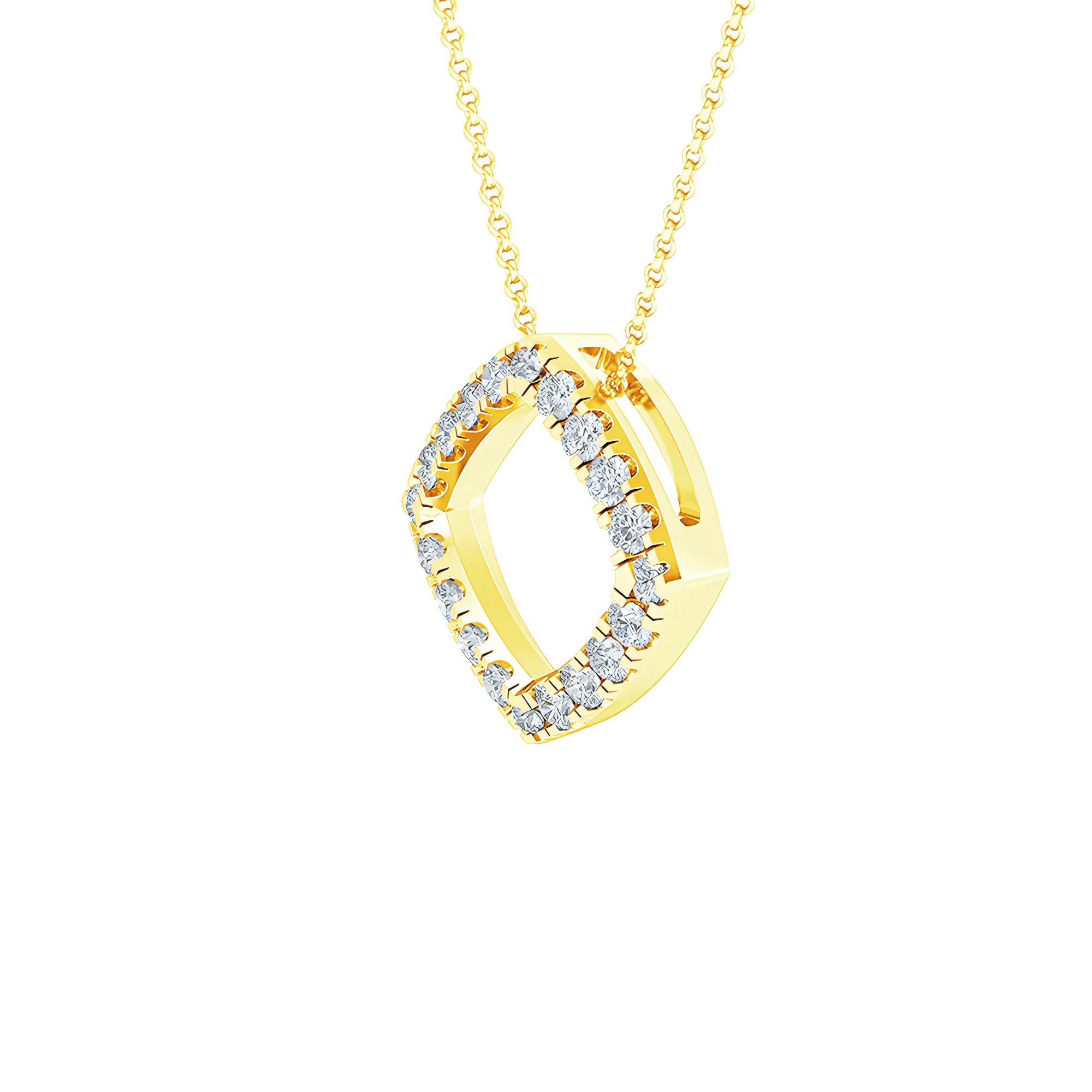 Square pendant necklace