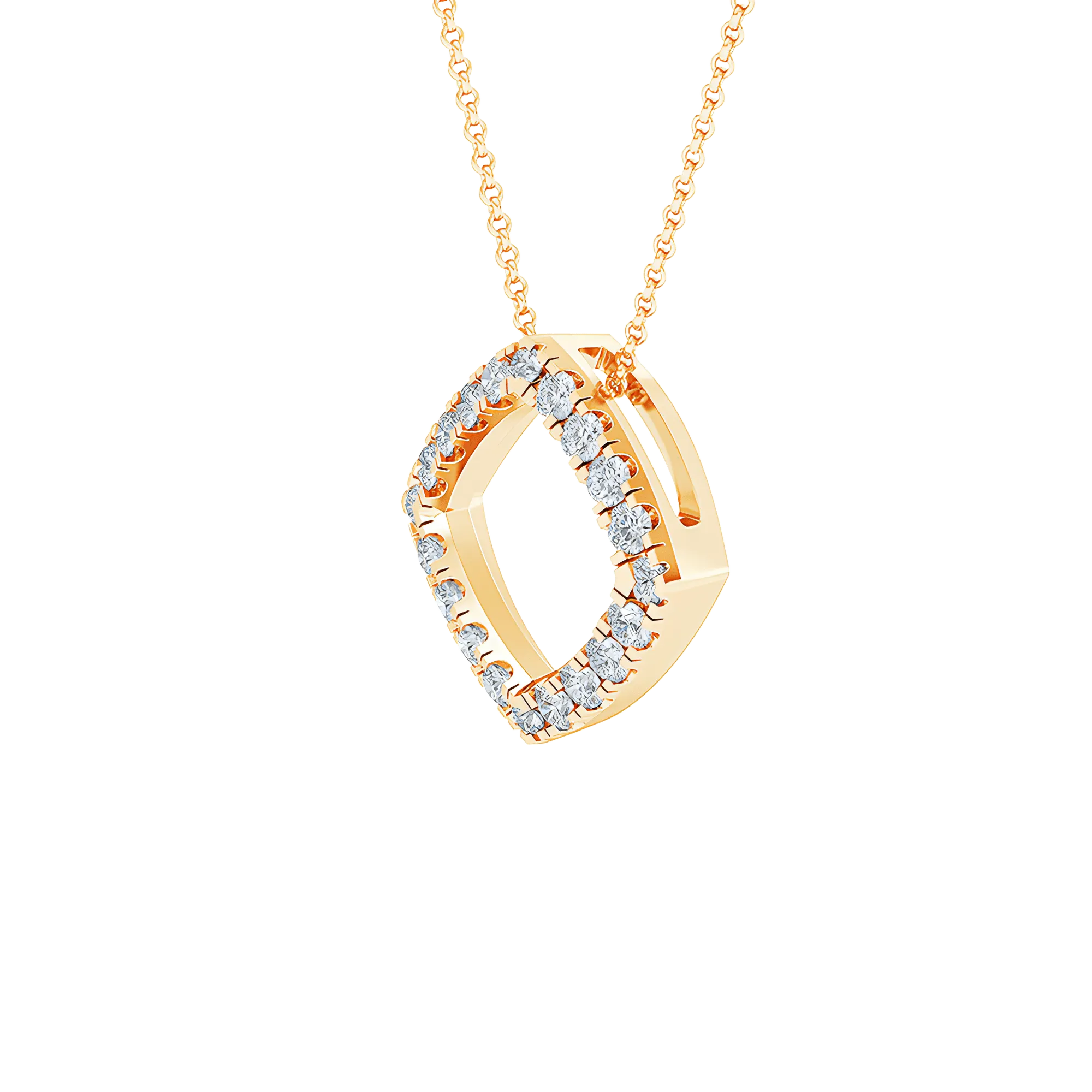 Square pendant necklace