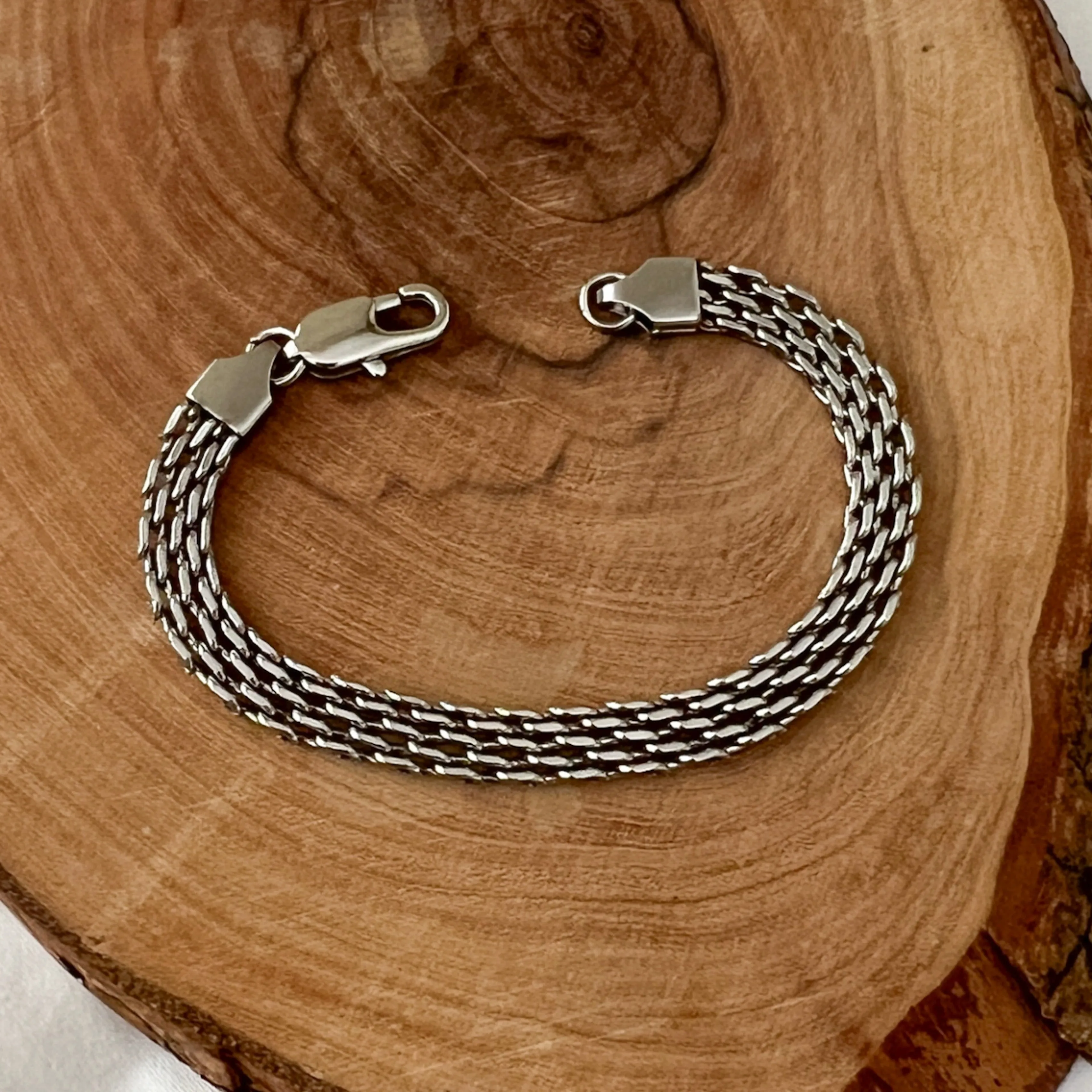 Stacked Stainless Chain Bracelets