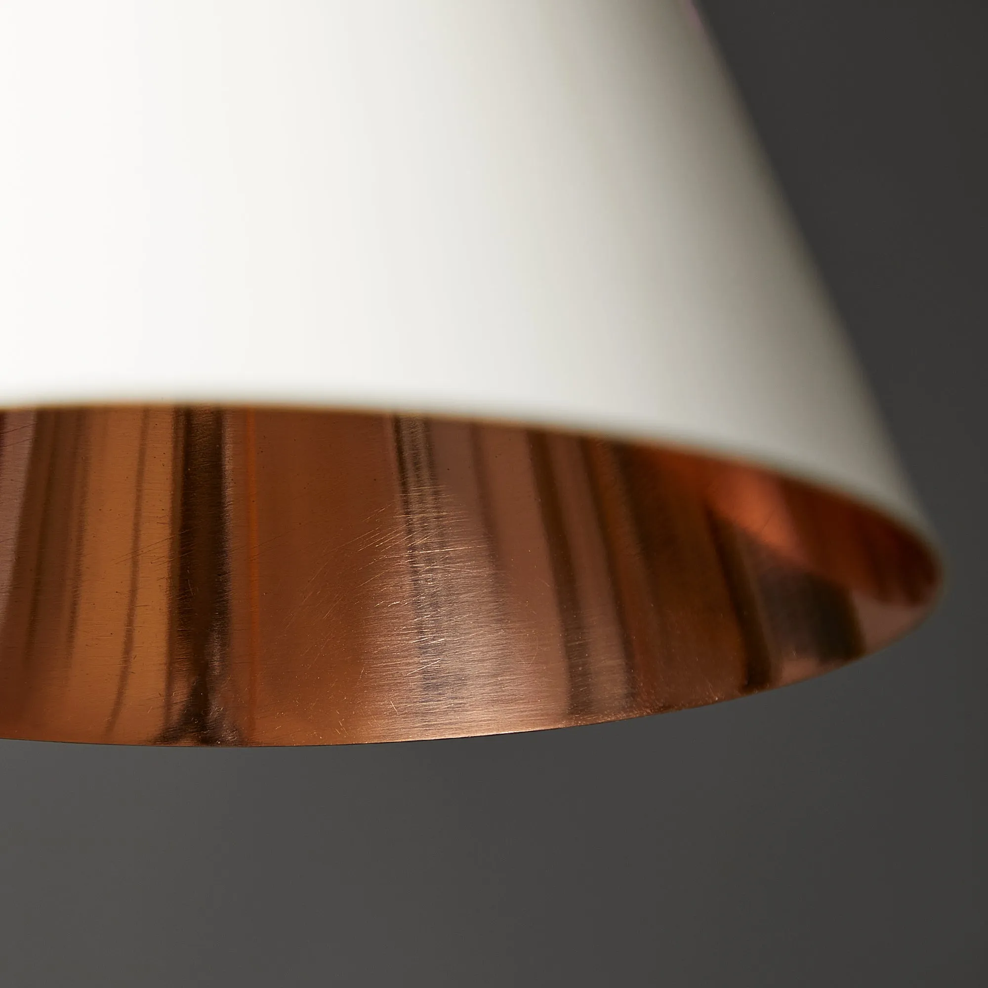 Stanlette pendant shade in stone with copper interior