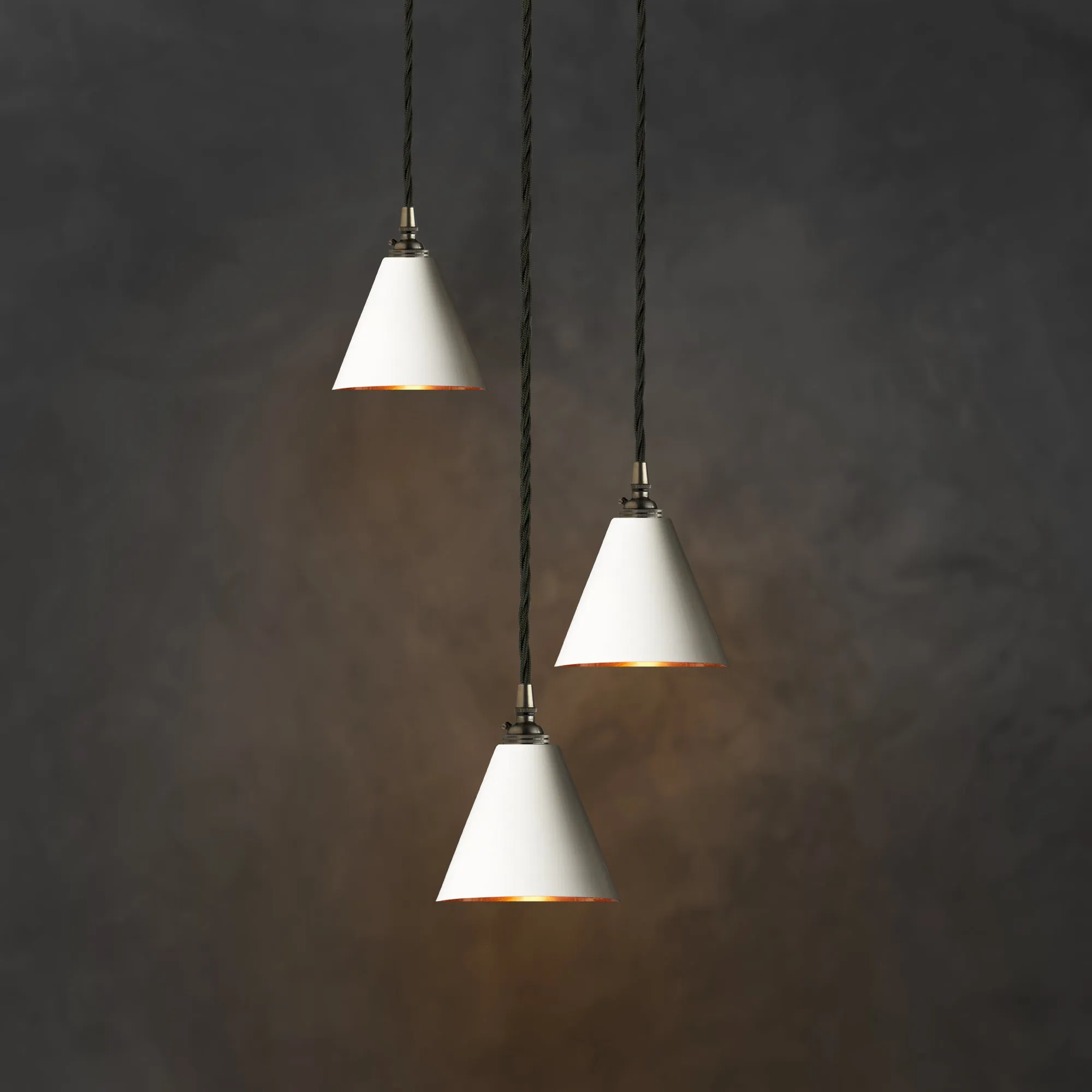 Stanlette pendant shade in stone with copper interior