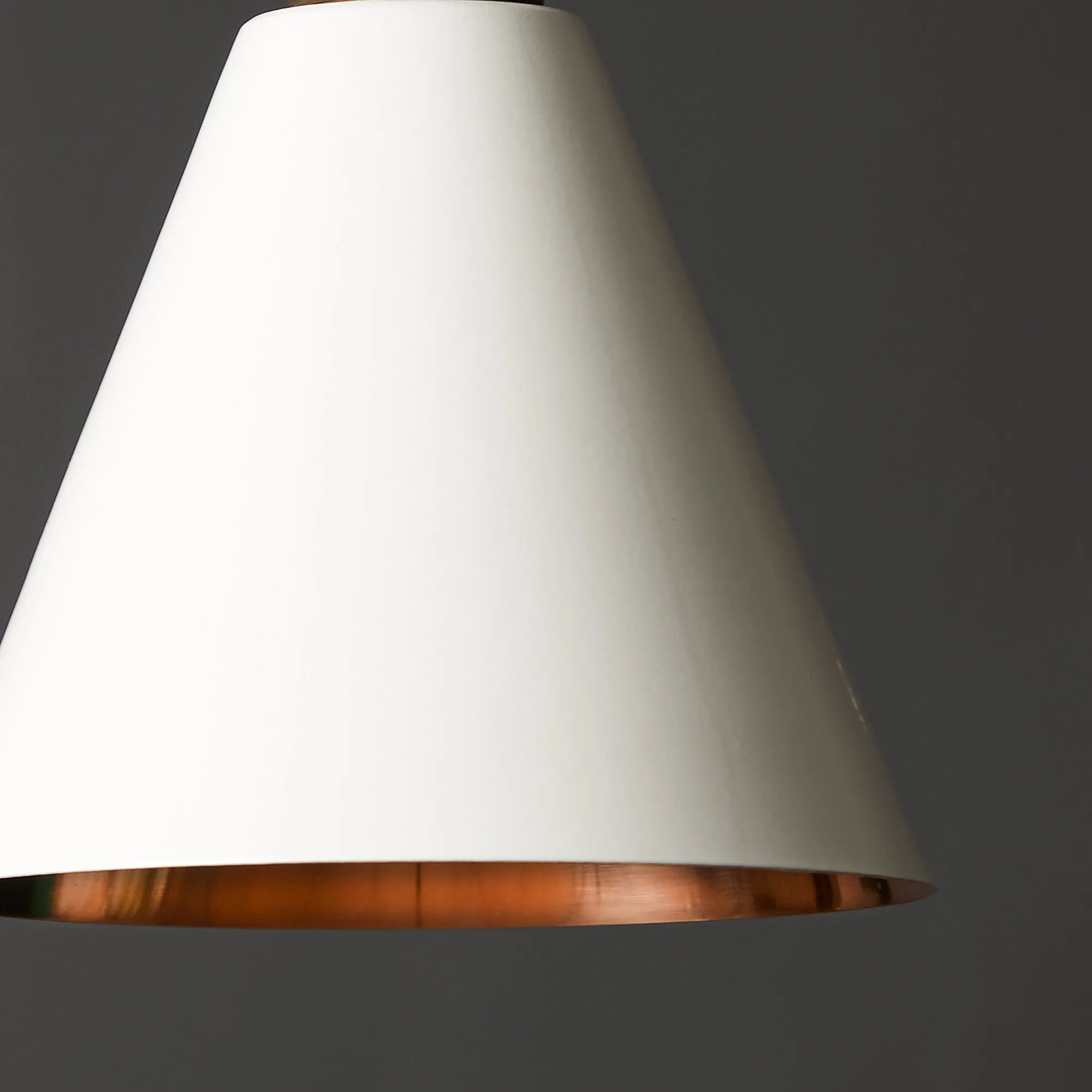 Stanlette pendant shade in stone with copper interior