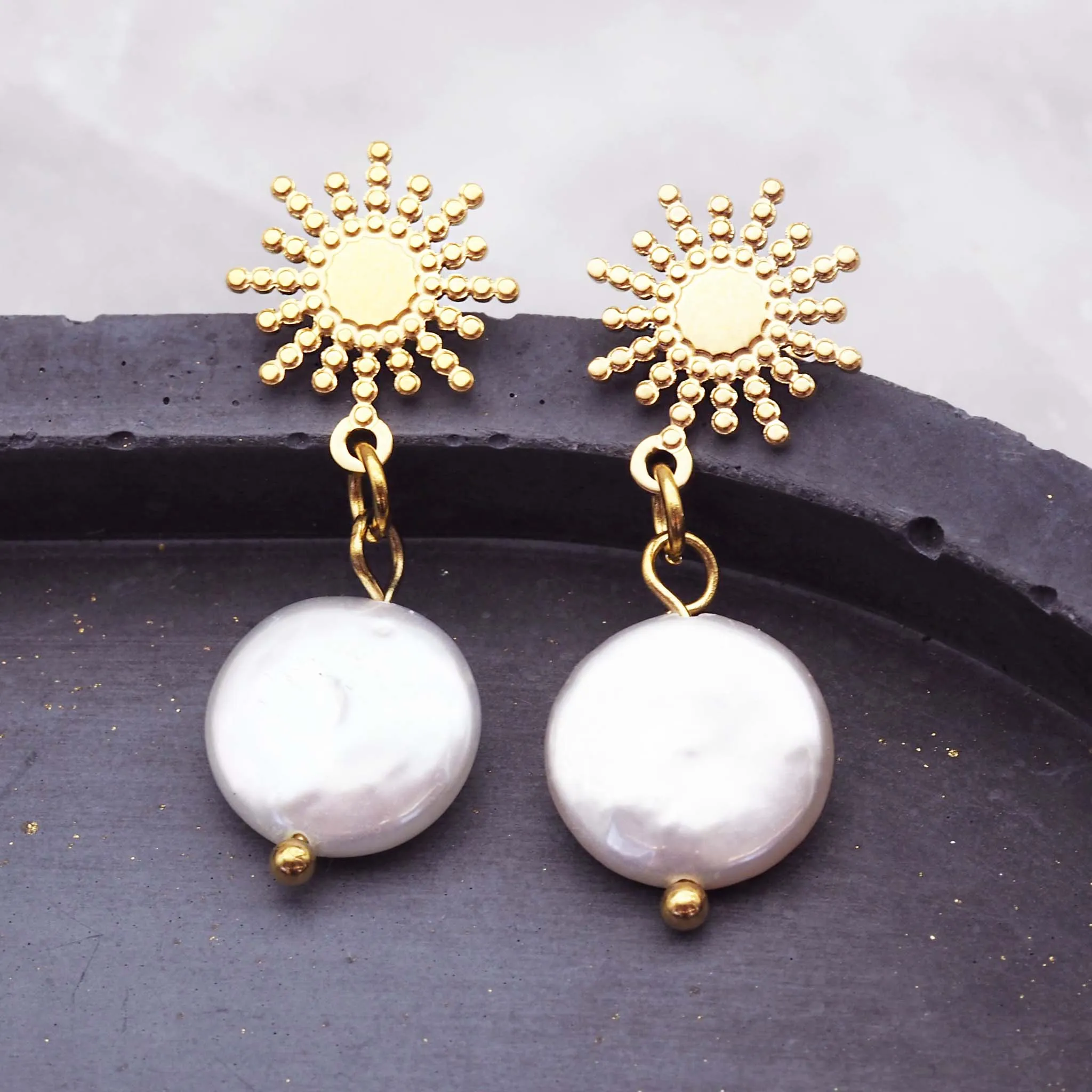 Starburst Freshwater Pearl Earrings