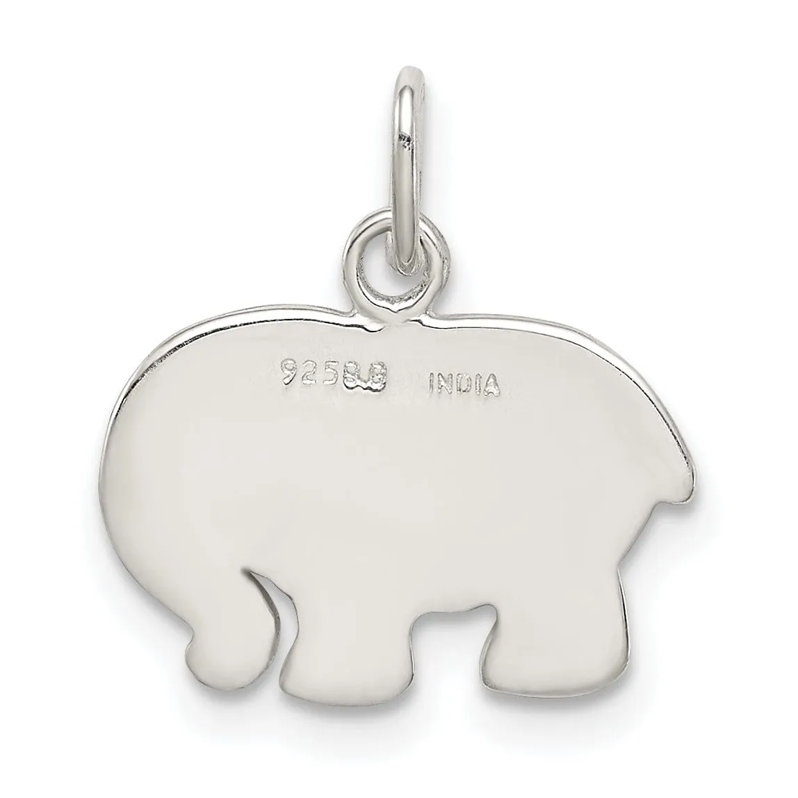 Sterling Silver Enameled Elephant Charm Pendant