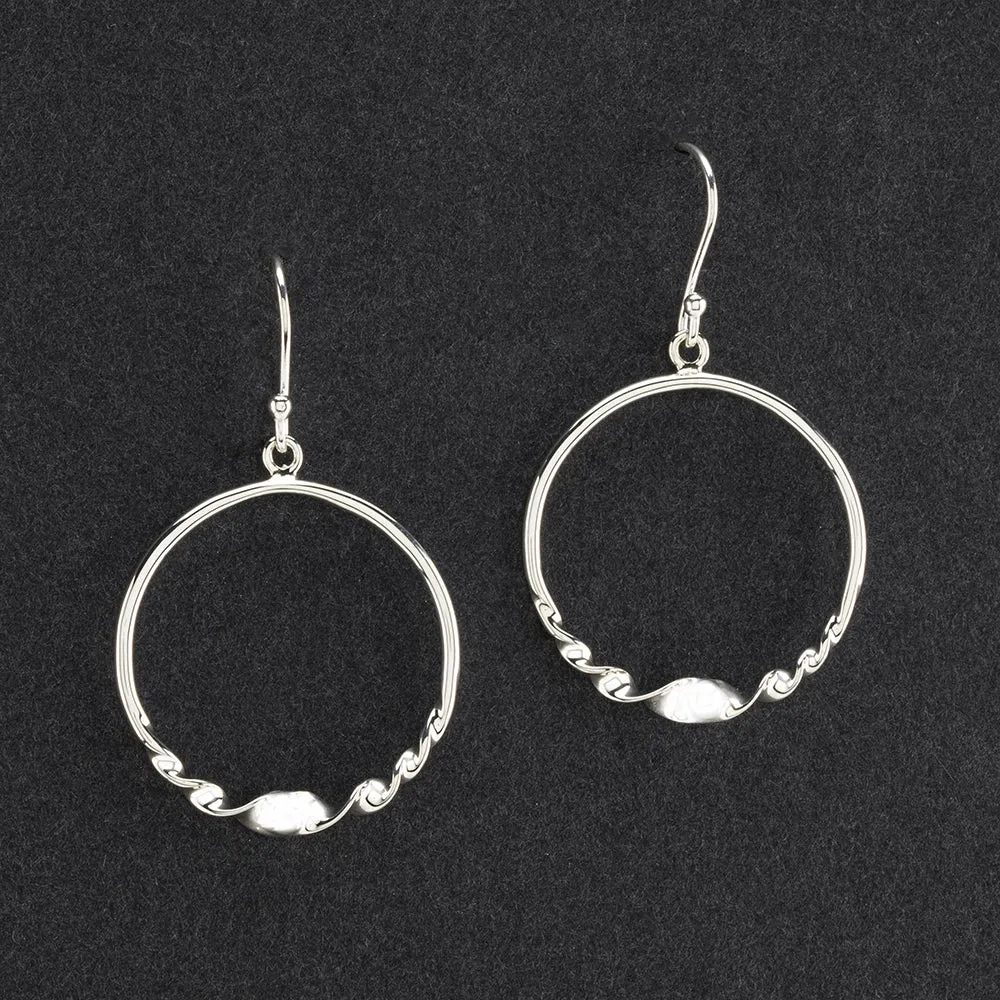 Sterling Silver Twisted Hoop Dangle Earrings