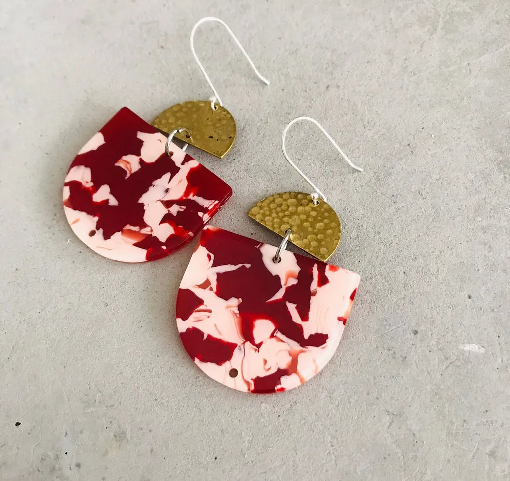 Suman Pink Marble Earrings