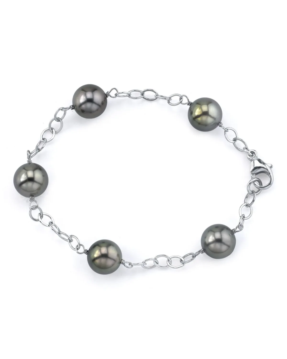 Tahitian Pearl Tin Cup Bracelet, 9.0-10.0mm