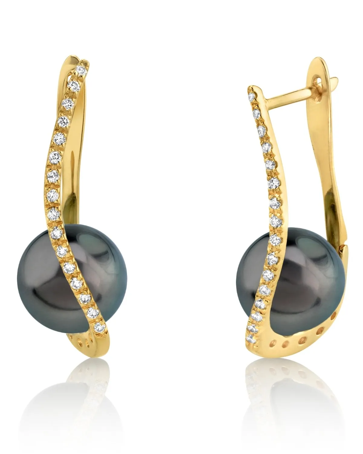 Tahitian South Sea Pearl & Diamond Eliza Earrings