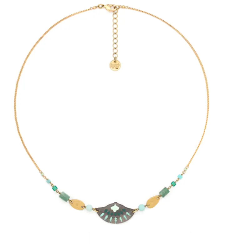 TALULAH looped bead necklace   enamel shell