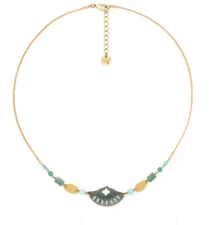 TALULAH looped bead necklace   enamel shell