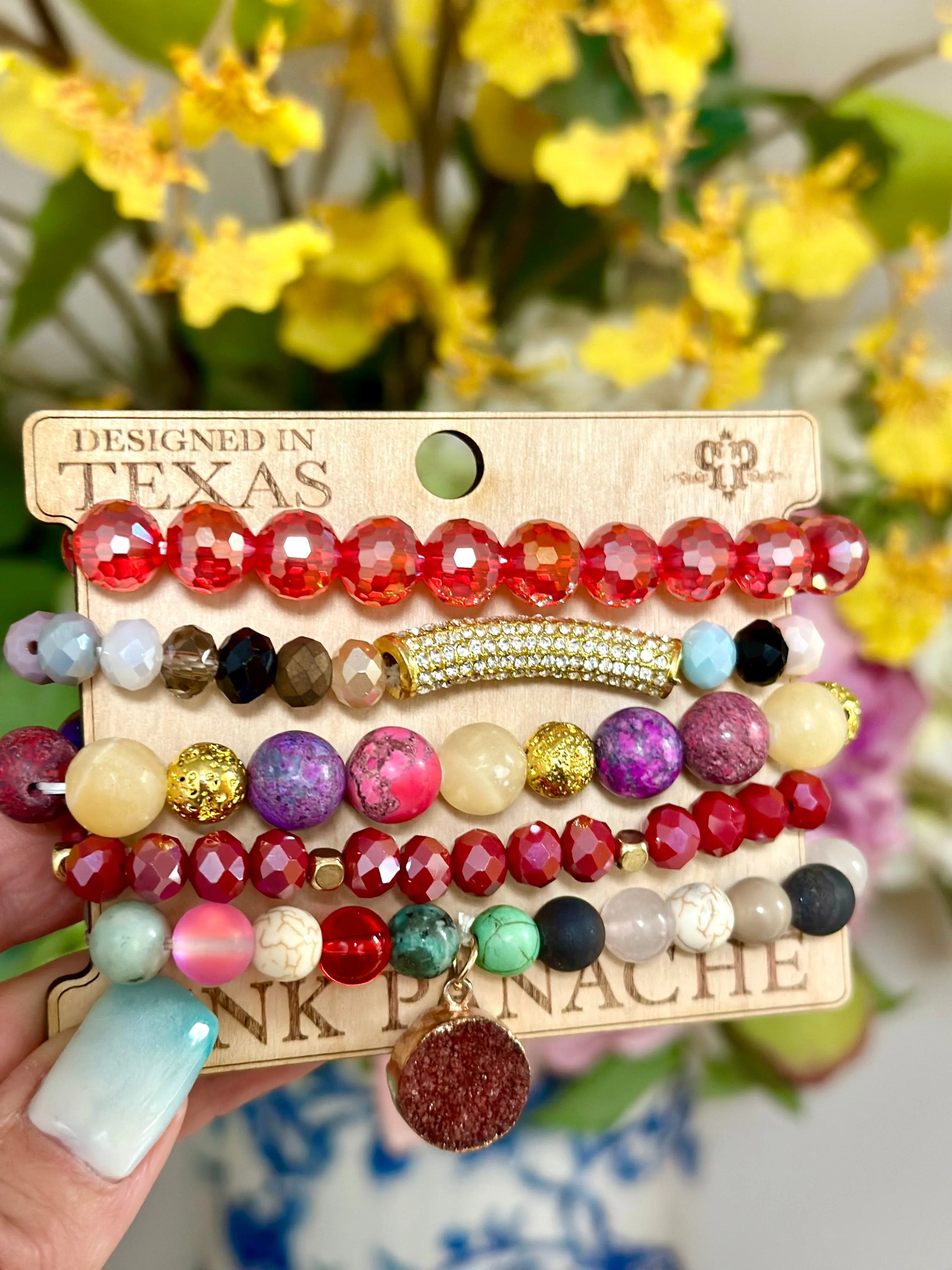 The Pink Panache Holiday Cheer Stack Bracelet Set