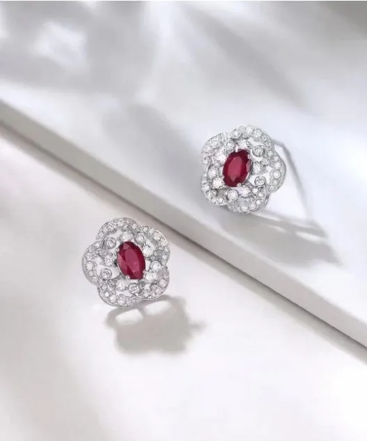 THIALH - FAUNA & FLORA - Ruby in 18K Rose Gold earring