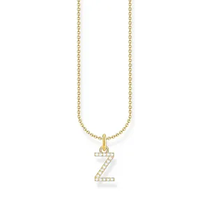 THOMAS SABO Necklace with letter pendant Z and white zirconia - gold