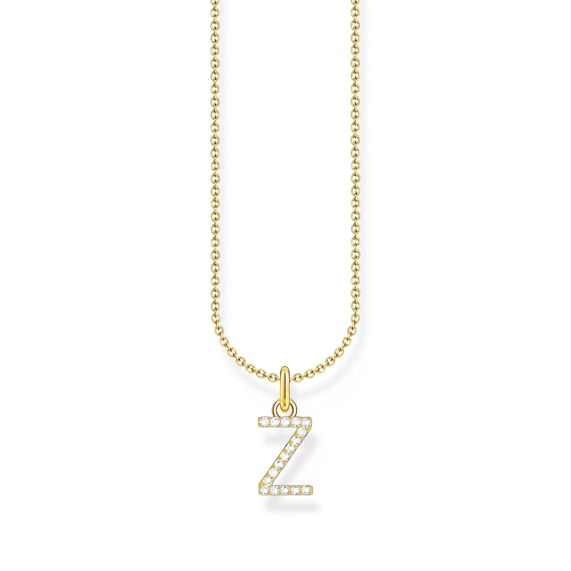 THOMAS SABO Necklace with letter pendant Z and white zirconia - gold