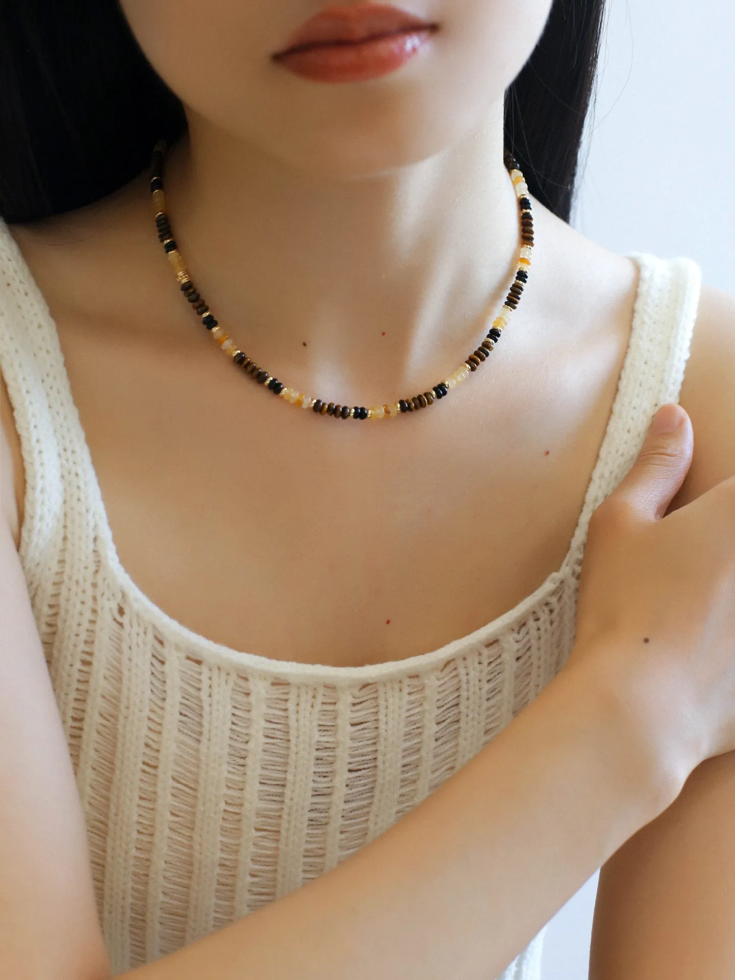 Tiger Eye Multi-Element Beaded Necklace