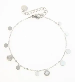 Tiny Sunshine Circle Bracelet | Silver Plated