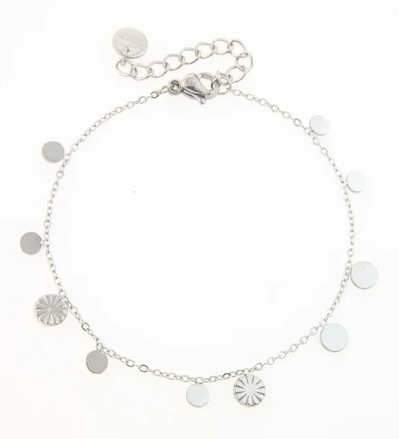 Tiny Sunshine Circle Bracelet | Silver Plated