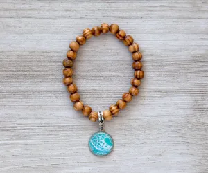 Tranquil Waters Wooden Beaded Bracelet | Handmade Jewelry