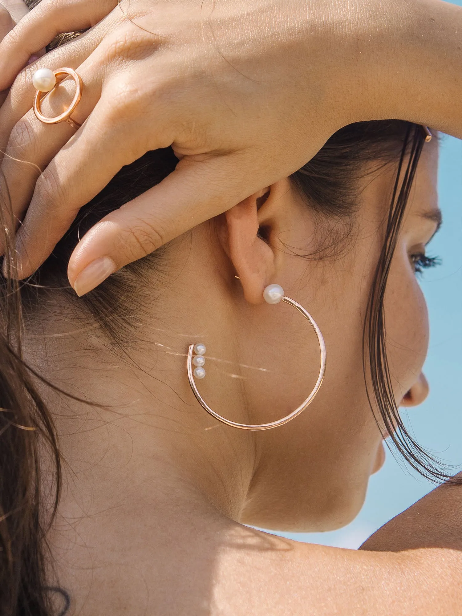 Voyage Pearl Hoop Earrings