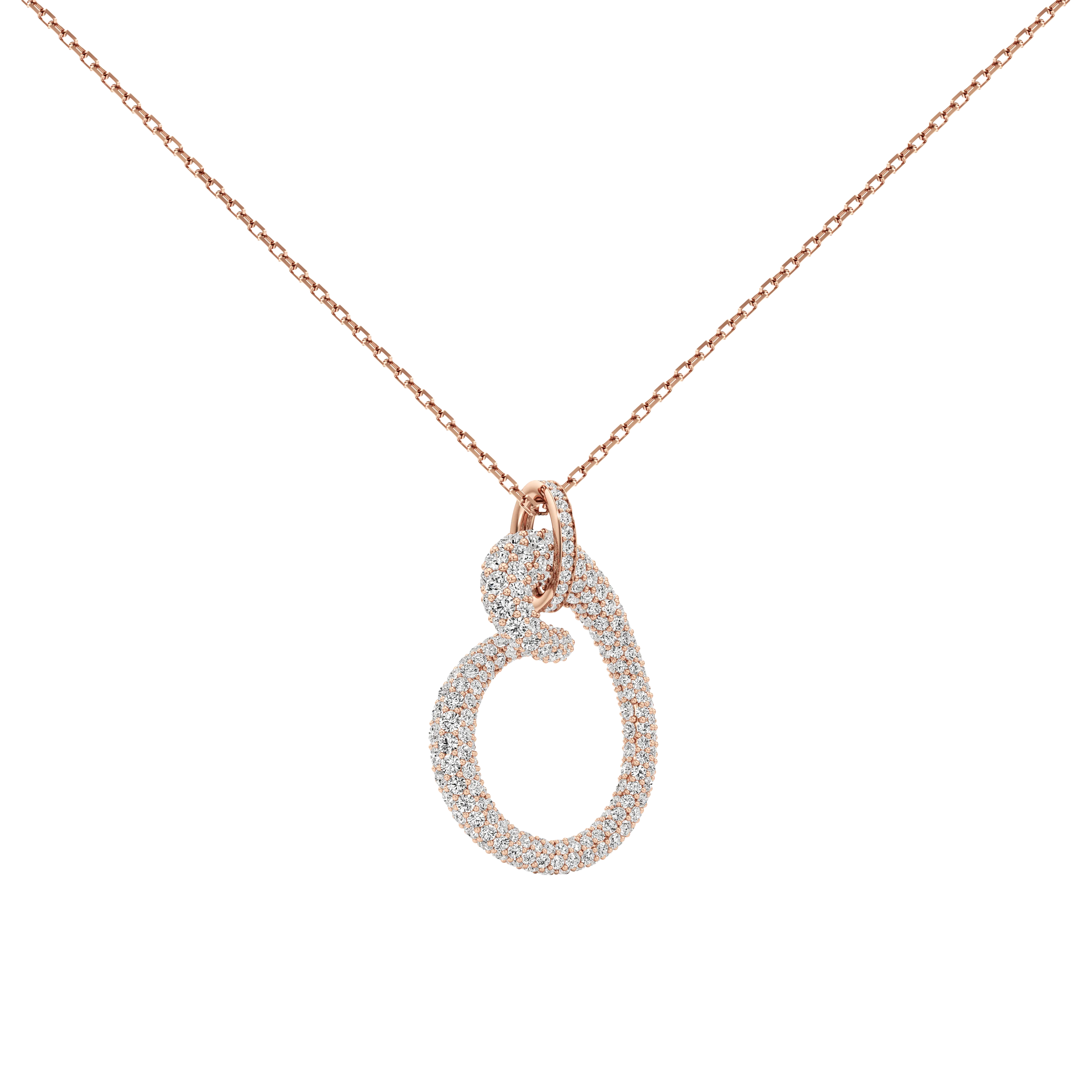 Whirlwind pavé pendant necklace