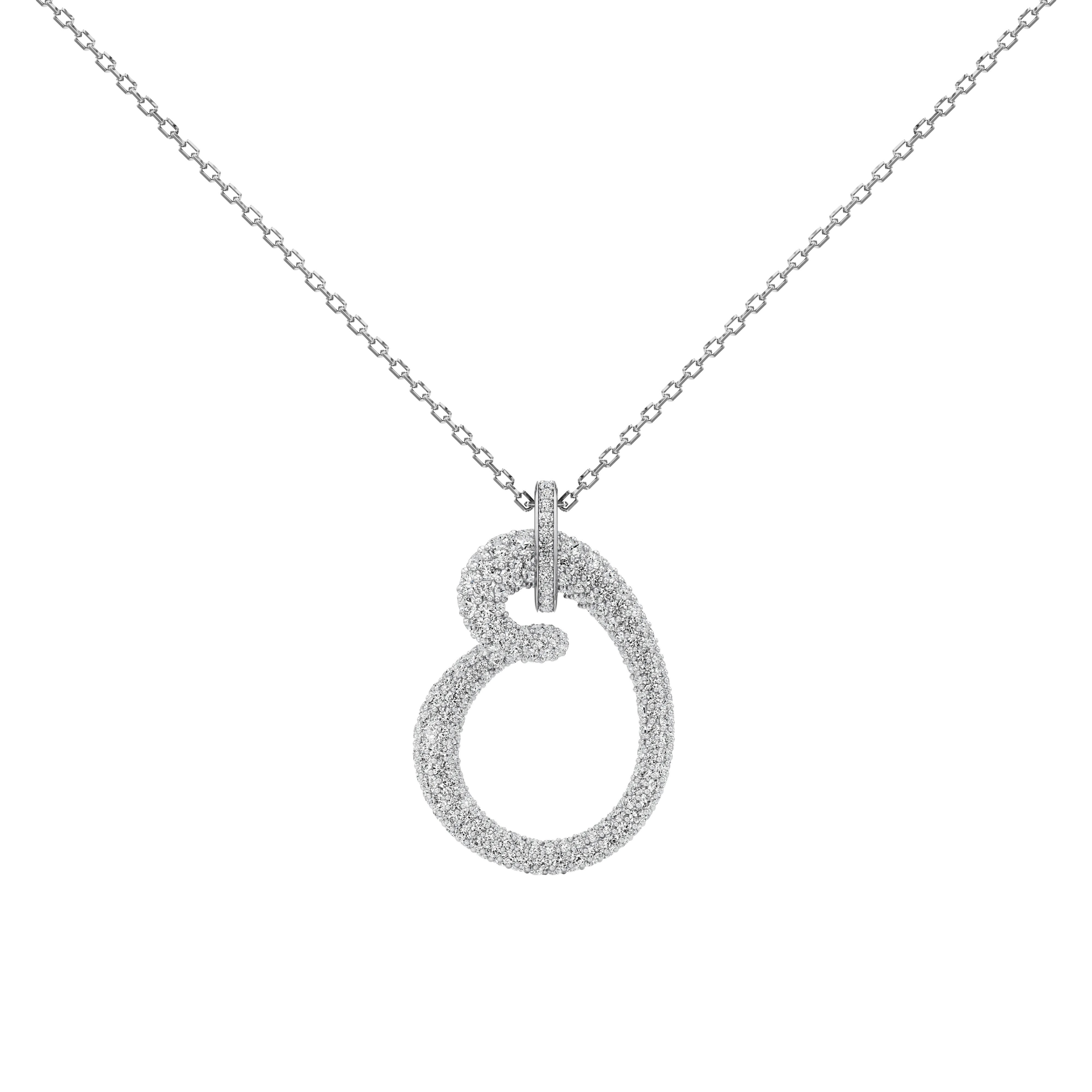 Whirlwind pavé pendant necklace