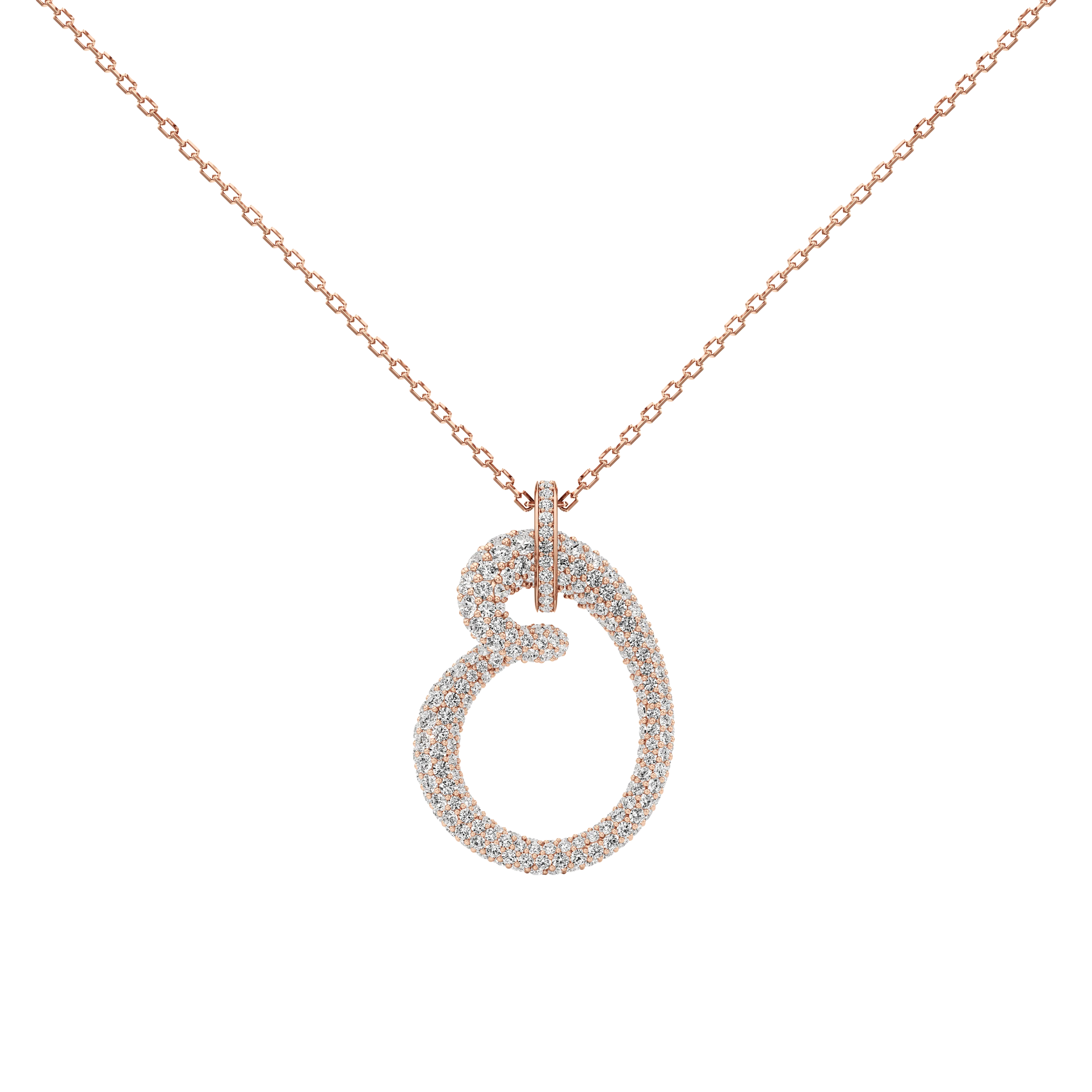 Whirlwind pavé pendant necklace