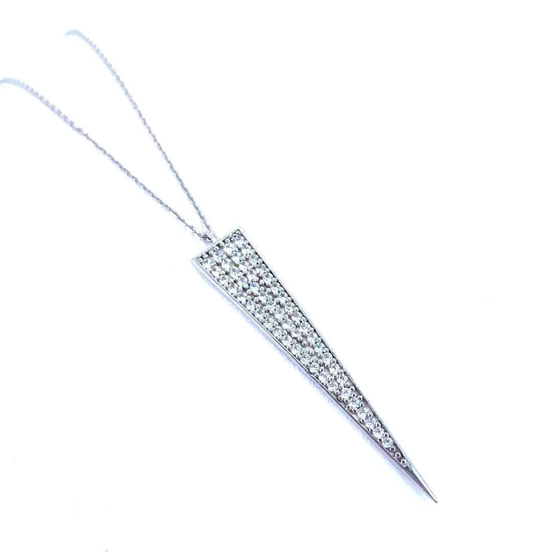 White Gold Spear Tip Necklace