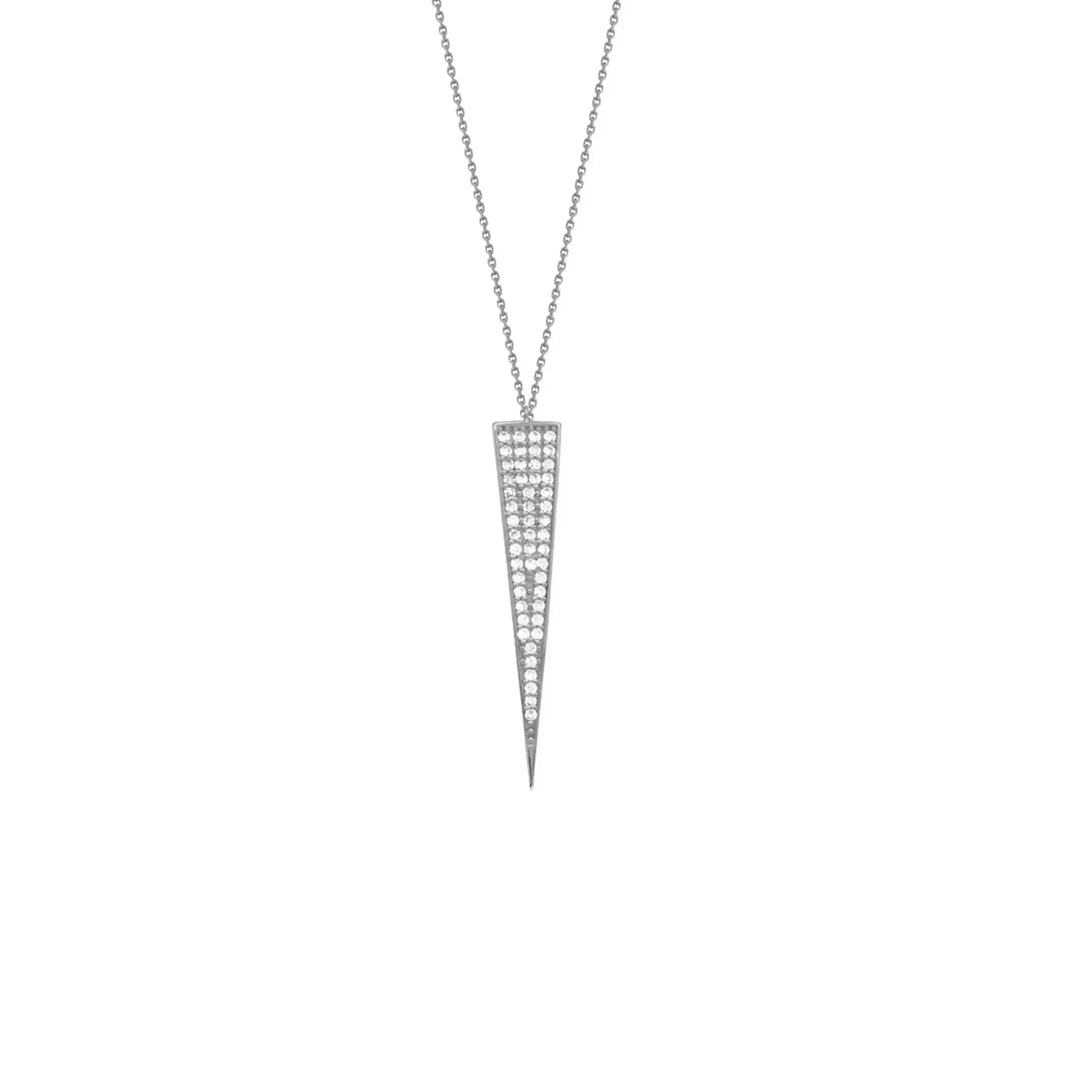 White Gold Spear Tip Necklace