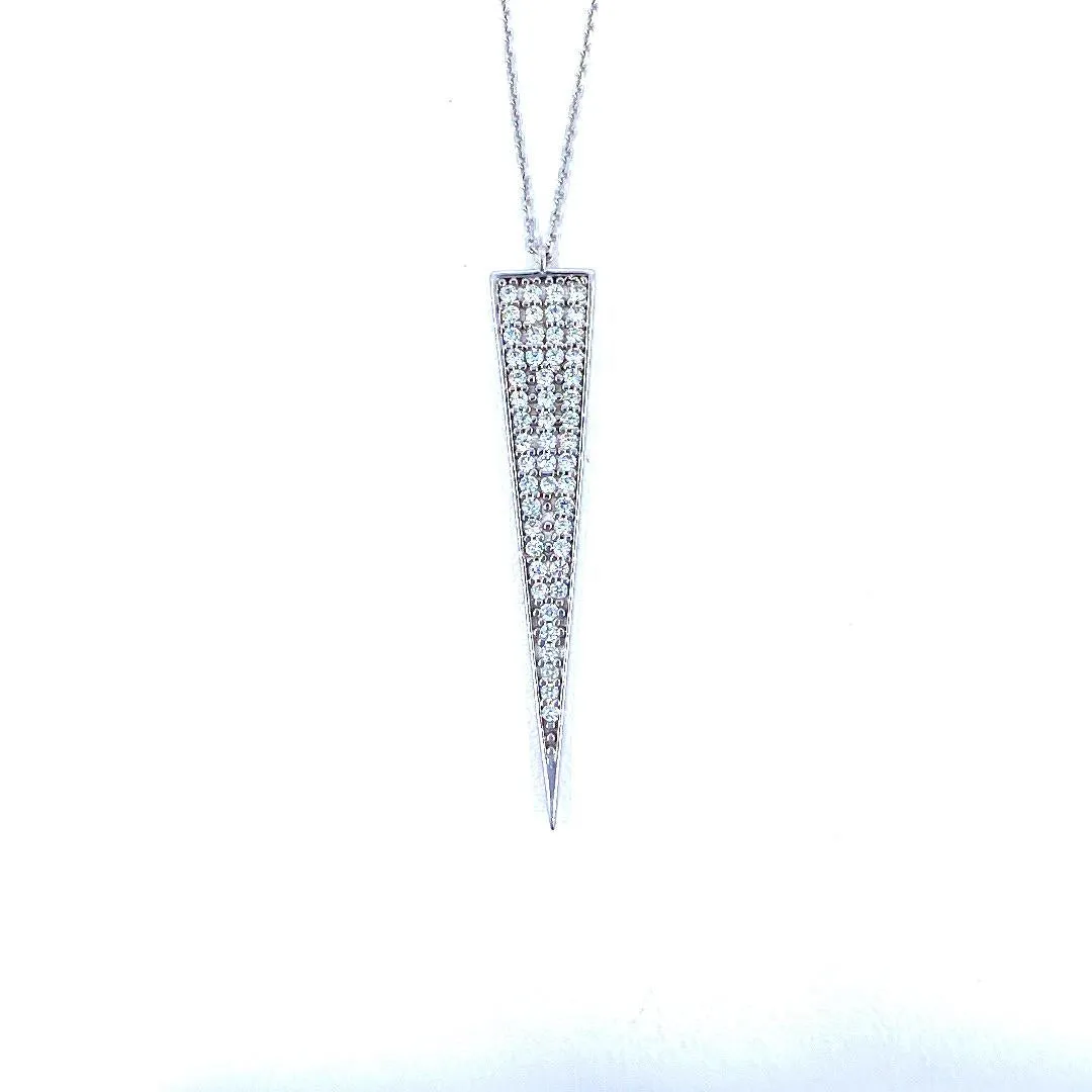 White Gold Spear Tip Necklace