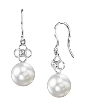 White South Sea Pearl & Diamond Gentry Dangle Earrings