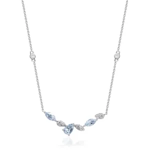 Willow 14K White Gold Pear-Cut Aquamarine Necklaces