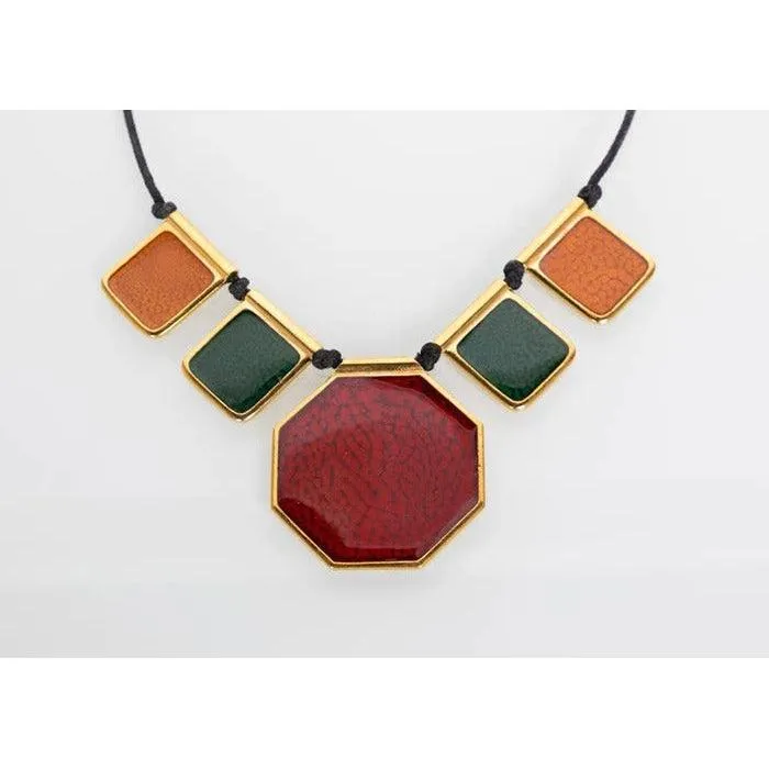 YVES SAINT LAURENT Colorful Enamel Gold Limited Edition Necklace