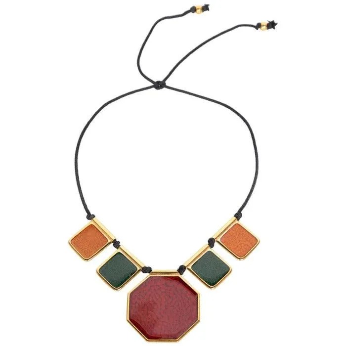 YVES SAINT LAURENT Colorful Enamel Gold Limited Edition Necklace